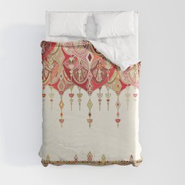 Royal Red Art Deco Double Drop Duvet Cover