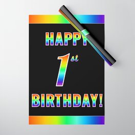 [ Thumbnail: Fun, Colorful, Rainbow Spectrum “HAPPY 1st BIRTHDAY!” Wrapping Paper ]
