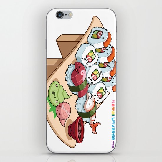 Kawaii California Roll and Sushi Shrimp and Tuna Nigiri iPhone & iPod Skin