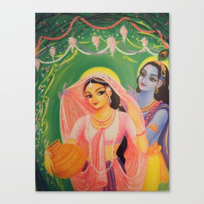The Divine Couple - Radha and Krishna Canvas Print