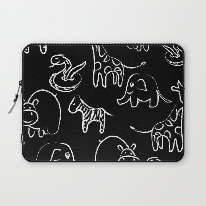 Animal Chalkboard Doodles Laptop Sleeve