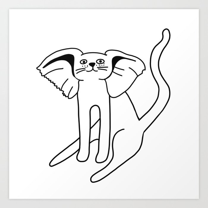 cat with elephant ears Art Print