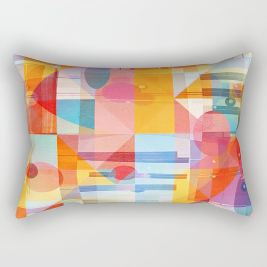 Whimsical Sunny Geometry Rectangular Pillow