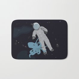 Astronaut and Octopus Bath Mat | Night, Sciencefiction, Astronaut, Ocean, Graphicdesign, Cartoon, Planets, Arms, Octopus, Suckers 