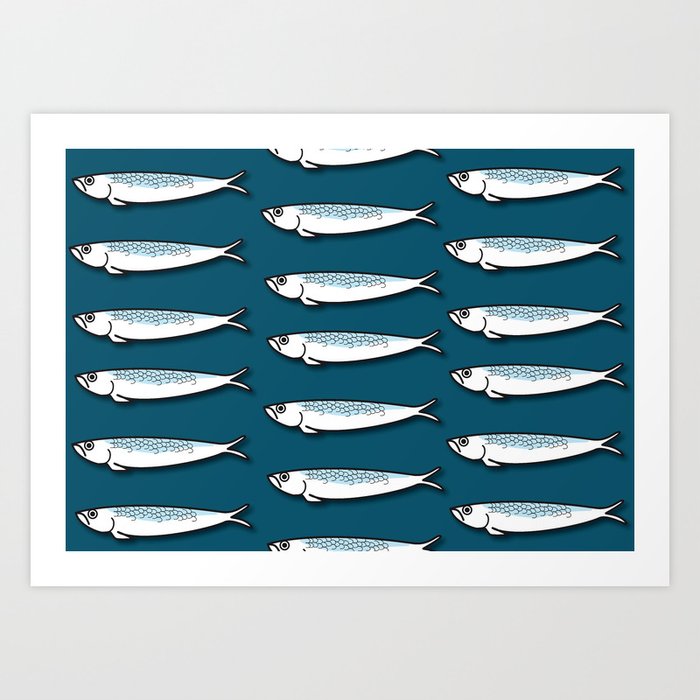 Fishes blu Art Print
