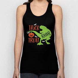 Trick Rawr Treat Halloween T-Rex Funny Dinosaur Unisex Tank Top