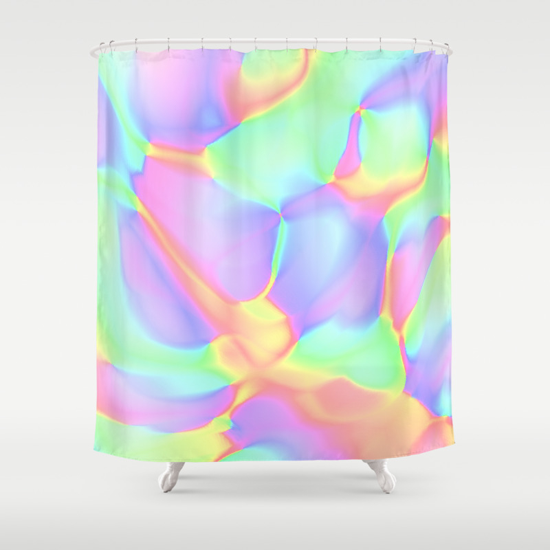 Pretty Pastel Rainbow Abstract Design Shower Curtain By