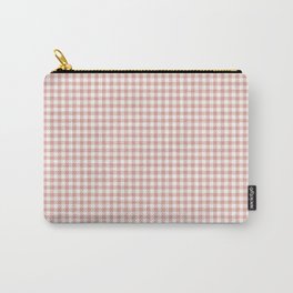 Blush Pink and White Gingham Check Carry-All Pouch | Grid, Digital, Checkered, Scottish, Squares, Pattern, Checked, Minimal, Rustic, Pastel 