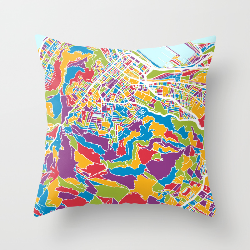 Cape Town South Africa City Street Map Throw Pillow By Artpause Society6