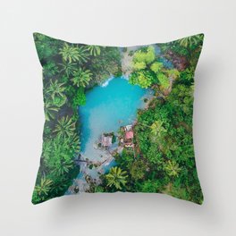 island palm trees top view tropics siquijor philippines Throw Pillow