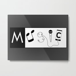 Musical word Metal Print | Typography, Graphicdesign, Art, Illustration, Musician, Musicnote, Vector, Drawing, Digital, Microphone 