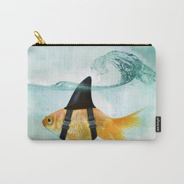 Goldfish with a Shark Fin, wave Carry-All Pouch | Graphic Design, Sky, Alwaysbeyourself, Vin Zzep, Disguise, Shark, Fin, Graphicdesign, Water, Funny 