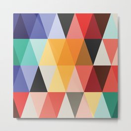 Mid-Century Modern Color Story Metal Print | Triangle, Abstract, Modernart, Midcenturymodern, Rainbow, Vintage, Colorful, Geometric, 1960S, Spanish 