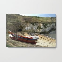 North Landing Metal Print | Northlanding, Boat, Digital, Flamboroughheadland, Sea, Cove, Seafaring, Eastriding, Yorkshire, England 