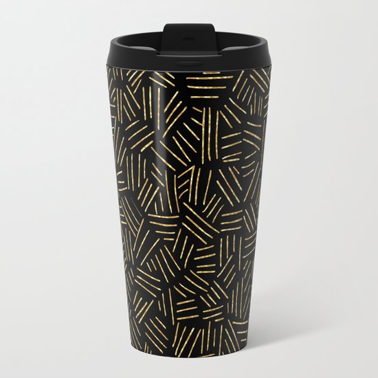 Gold Lines Travel Mug