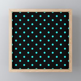 Fluo Blue - polka 5 Framed Mini Art Print