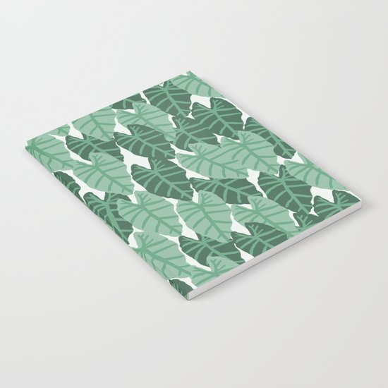 Alocasia indoor house plant hipster watercolor plant pattern botanical leaves green painting home Notebook