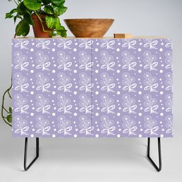 Purple and white flower pattern Credenza