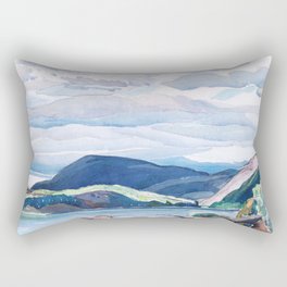 Franklin Carmichael - Lake and Hills - Canada, Canadian Watercolor Painting - Group of Seven Rectangular Pillow