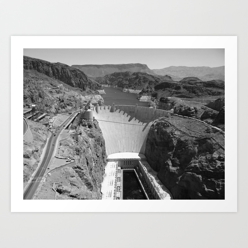 Black And White Hoover Dam Nevada Arizona Art Print By Artpics Society6