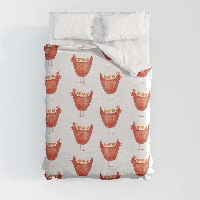 Hen and Chicks Duvet Cover