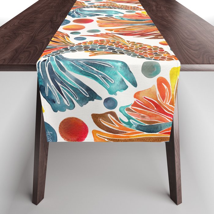 Siamese Fighting Fish – Orange & Blue Table Runner