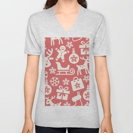 Christmas Pattern V Neck T Shirt