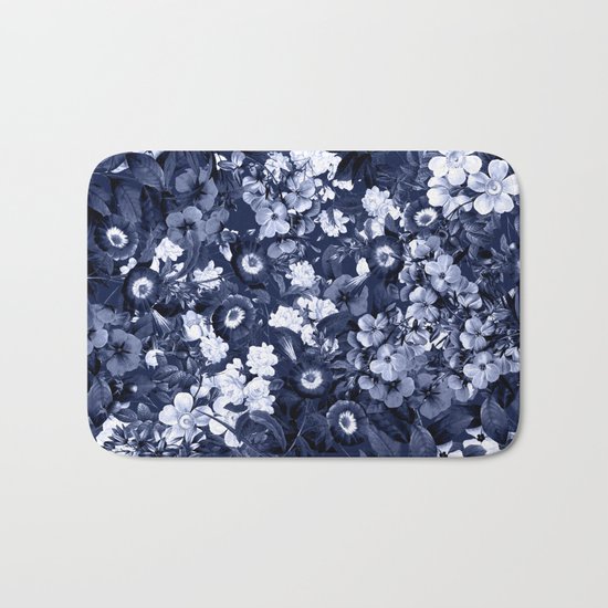 Bohemian Floral Nights in Navy Bath Mat