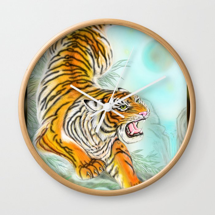 Oriental Tiger Wall Clock
