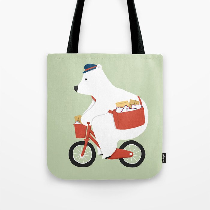 Polar bear postal express Tote Bag