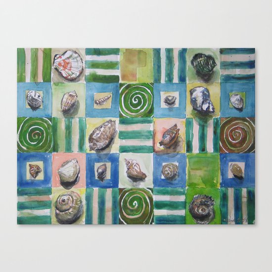 Shell and stripes Canvas Print