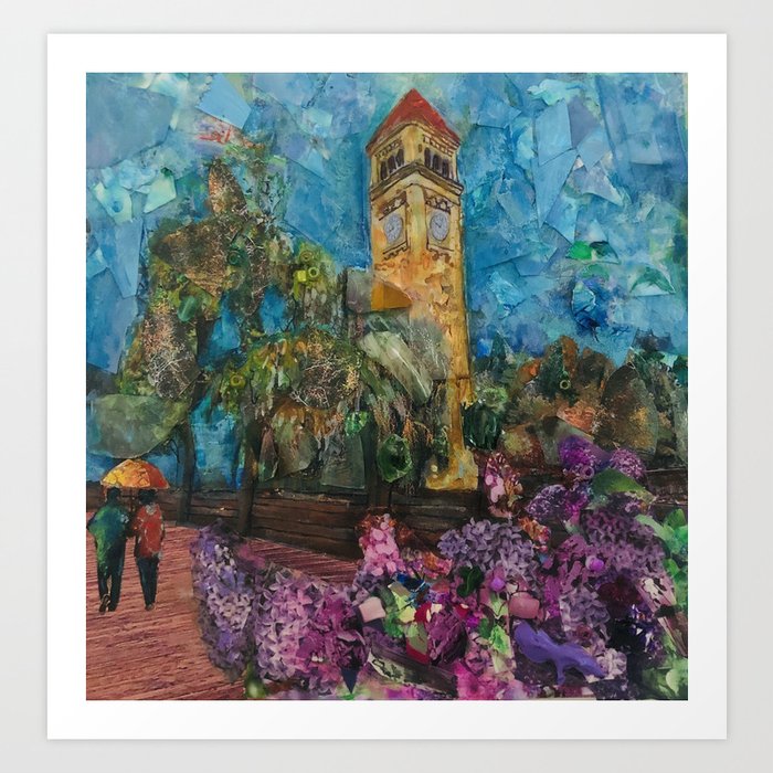 Lilac City 2: Clock Tower, Riverfront Park Art Print