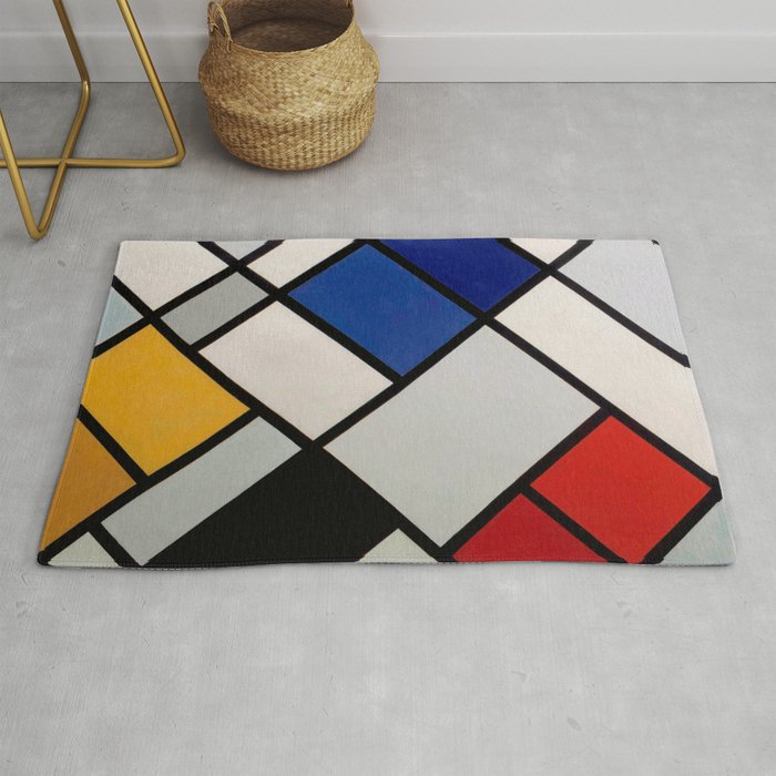 Theo van Doesburg - Contra-Compositions of Dissonances XVI - Abstract De Stijl Painting Rug