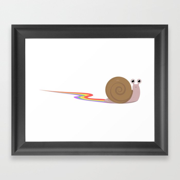 Rainbow Snail Framed Art Print