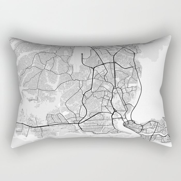 Lagos City Map of Nigeria  - Light Rectangular Pillow