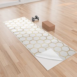 Golden Honeycomb Pattern Yoga Towel