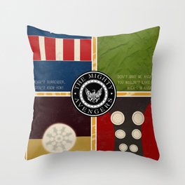 The Mighty Avengers Throw Pillow