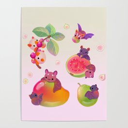  Fruit and bat - pastel Poster