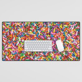 Rainbow Sprinkles Sweet Candy Colorful Desk Mat