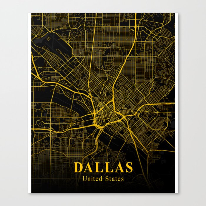 Dallas map Canvas Print