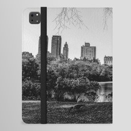 Autumn Fall in Central Park in New York City black and white iPad Folio Case