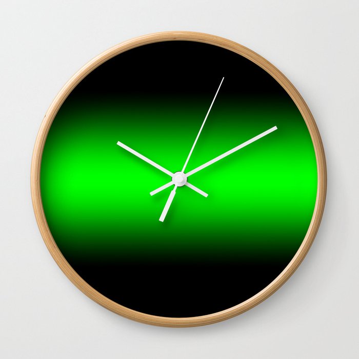 Thick Black Edges Lime Green Gradient Wall Clock