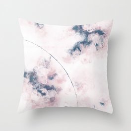 Pretty Blush Pink and Navy Blue Floral Abstract Throw Pillow