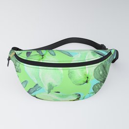 TROPICAL FERNS AND FLOWERS IN SHADES OF GREEN - BLUE- TURQUOISE Fanny Pack | Natural, Plain, Greenery, Bold, Floral, Green, Ocean, Tropical, Watercolor, Ethereal 