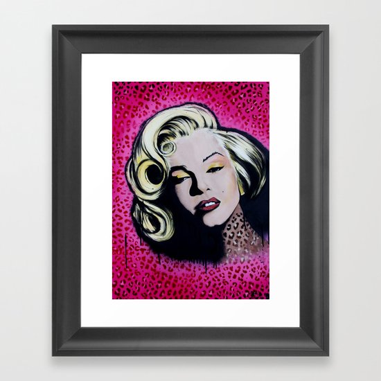 Cheetah Marilyn Monroe acrylic portrait print Framed Art Print