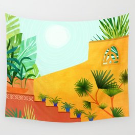 Colorful Tropical Garden Landscape Wall Tapestry