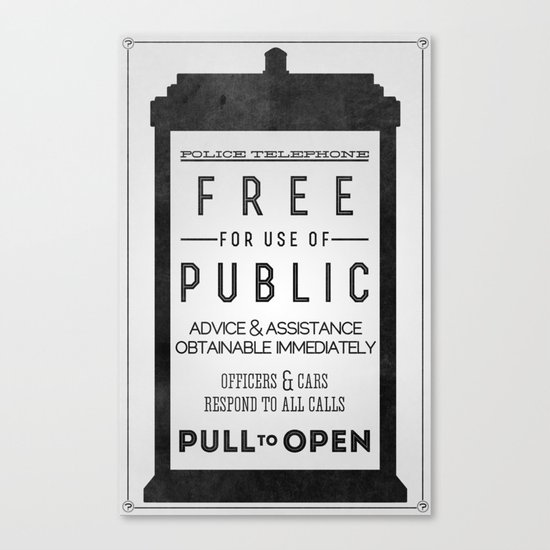 PULL to OPEN (TARDIS) Canvas Print