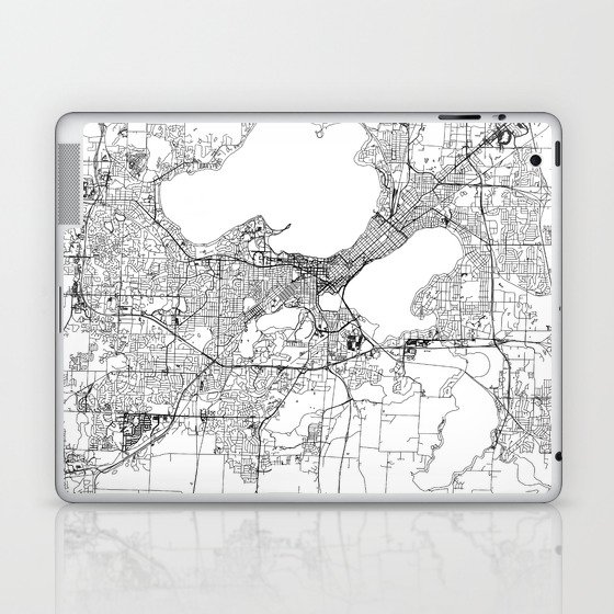 Madison White Map Laptop & iPad Skin