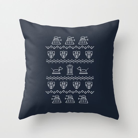 Timey Wimey Christmas Throw Pillow
