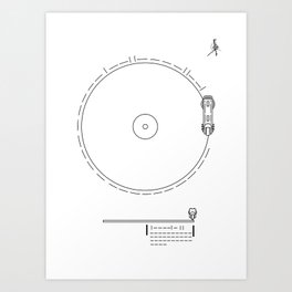 Voyager Golden Record Fig. 1 (White) Art Print | Illustration, Space, Black and White, Graphic Design 